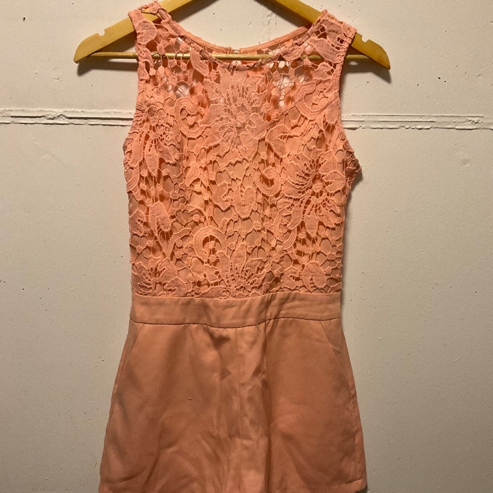 tea & cup Lace Open Back Romper